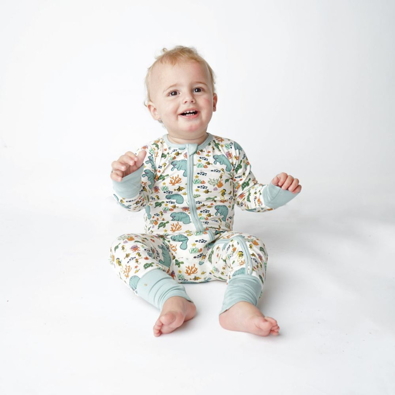 Bamboo Infant Pajama Manatee Convertible Footie Romper