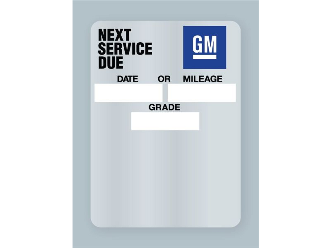 General Motors GM Oil Change Stickers.