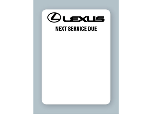 Lexus oil change stickers are designed to work in your SmartPrint or Godex printer to put the date, mileage, grade, and other important information on the label so your customer knows when to return to your shop for service. 