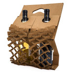 Hexpand 2 Bottle Corrugated Wine Shipper Insert  - 25/Bundle