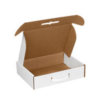 12 1/8 x 9 1/4 x 3" White Corrugated Carrying Cases  - 25/Pack