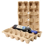 1,2 or 4 Wine Bottle Pulp Shipper Trays  - 25/Pack