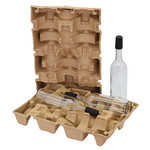 3, 6 or 9 Wine Bottle Pulp Shipper Trays  - 25/Pack