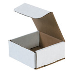 4 3/8 x 4 3/8 x 2" White Corrugated Mailers  - 50/Bundle