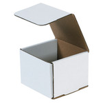 4 3/8 x 4 3/8 x 3 1/2" White Corrugated Mailers  - 50/Bundle