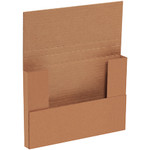 9 5/8 x 6 5/8 x 1 1/4" Kraft Easy-Fold Mailers - 50/Bundle