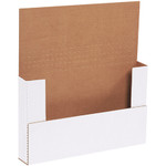 14 1/8 x 8 5/8 x 2" White Easy-Fold Mailers - 50/Bundle