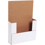 11 x 8 1/2 x 3" White Easy-Fold Mailers - 50/Bundle