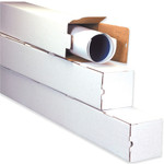 3 x 3 x 48" White Square Mailing Tubes - 25/Bundle