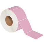 4 x 4" Pink Thermal Transfer Labels  - 1500/Roll (4/Rolls Case)