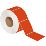4 x 4" Red Thermal Transfer Labels  - 1500/Roll (4/Rolls Case)