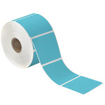 2 1/4 x 2" Blue Desktop Direct Thermal Label  - 735/Roll (12/Rolls Case)
