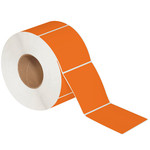 4 x 4" Orange Thermal Transfer Labels  - 1500/Roll (4/Rolls Case)