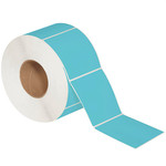 4 x 4" Blue Direct Thermal Labels  - 1500/Roll (4/Rolls Case)