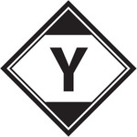 4 1/4 x 4 1/4" - "Y" Regulated Labels - 500/Roll