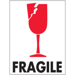 3 x 4" -- "Fragile" Labels - 500/Roll