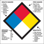 2 x 2" - "Health Hazard Fire Hazard Specific Hazard Reactivity" - 500/Roll
