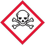 2 x 2" Pictogram - Skull and Crossbones Labels - 500/Roll