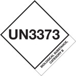 4 x 4 3/4" - "UN3373 Biological Substance Category B" Labels - 500/Roll