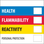 4 x 4" - "Health Flammability Reactivity" - 500/Roll
