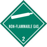 4 x 4" - "Non-Flammable Gas - 2" Labels - 500/Roll