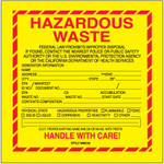 6 x 6" - "Hazardous Waste - California" Labels - 500/Roll