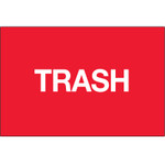 2 x 3" - "Trash" (Fluorescent Red) Labels - 500/Roll