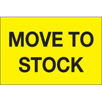 2 x 3" - "Move To Stock" (Fluorescent Yellow) Labels - 500/Roll