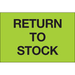 2 x 3" - "Return To Stock" (Fluorescent Green) Labels - 500/Roll