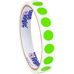 1/2" Fluorescent Green Inventory Circle Labels - 500/Roll