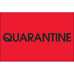 2 x 3" - "Quarantine" (Fluorescent Red) Labels - 500/Roll