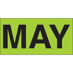 3 x 6" - "MAY" (Fluorescent Green) Months of the Year Labels - 500/Roll