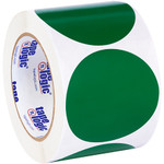 3" Green Inventory Circle Labels - 500/Roll
