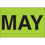 2 x 3" - "MAY" (Fluorescent Green) Months of the Year Labels - 500/Roll