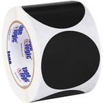 3" Black Inventory Circle Labels - 500/Roll
