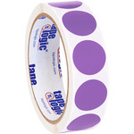 1" Purple Inventory Circle Labels - 500/Roll