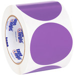 3" Purple Inventory Circle Labels - 500/Roll