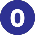 3" Circle - "0" (Dark Blue) Number Labels - 500/Roll