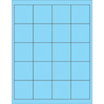 2" x 2" Fluorescent Pastel Blue Rectangle Laser Labels - (20/Sheet--2000/Box)