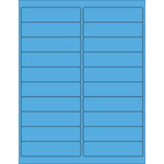 4 x 1" Fluorescent Blue Rectangle Laser Labels - (20/Sheet--2000/Box)