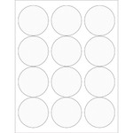 2 1/2" Clear Circle Laser Labels - (12/Sheet--1200/Box)