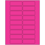 3 x 1" Fluorescent Pink Rectangle Laser Labels - (20/Sheet--2000/Box)
