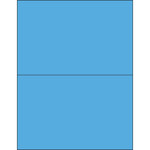 8 1/2 x 5 1/2" Fluorescent Blue Rectangle Laser Labels - (2/Sheet--200/Box)