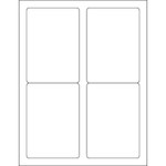3 1/2 x 5" White Rectangle Laser Labels - (4/Sheet--400/Box)
