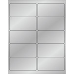 4 x 2" Silver Foil Rectangle Laser Labels - (10/Sheet--1000/Box)