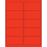 4 x 2" Red Rectangle Laser Labels - (10/Sheet--1000/Box)