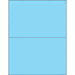 8 1/2 x 5 1/2" Fluorescent Pastel Blue Rectangle Laser Labels - (2/Sheet--200/Box)