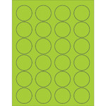 1 5/8" Fluorescent Green Circle Laser Labels - (24/Sheet--2400/Box)