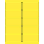 4 x 2" Yellow Rectangle Laser Labels - (10/Sheet--1000/Box)