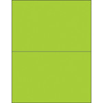 8 1/2 x 5 1/2" Fluorescent Green Rectangle Laser Labels - (2/Sheet--200/Box)